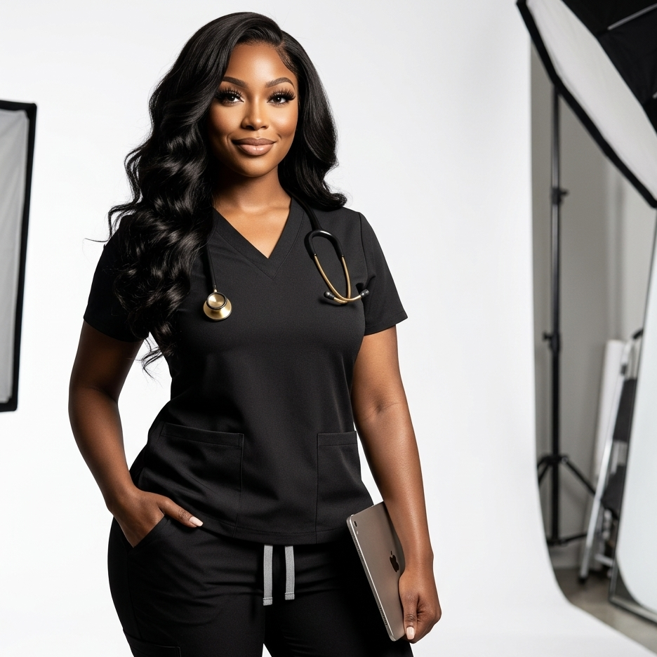 Flex Fit Black Scrub Set