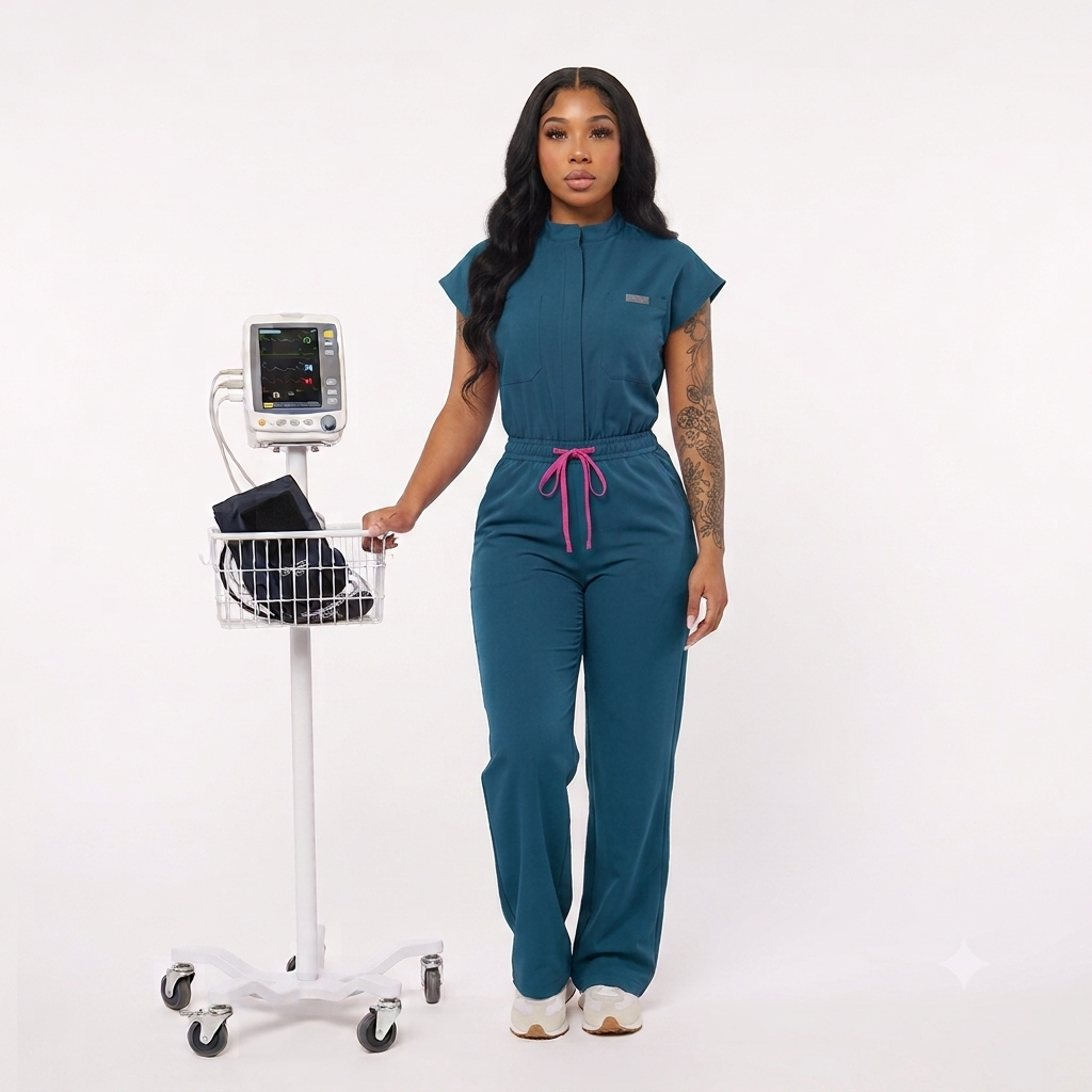 Flex Fit Fare Leg Black Scrub Set