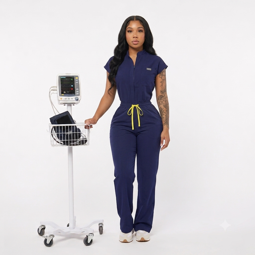 Flex Fit Fare Leg Black Scrub Set